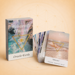 Ethereal Waters Oracle Cards deck with beautifully illustrated ocean-inspired guidance cards.